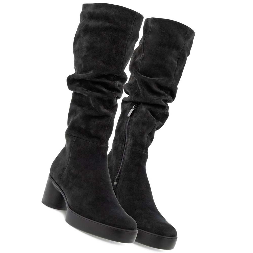 Women's Ecco Shape Sculpted Motion 35 Slouch Boots Black | USA 34TCE